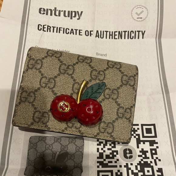 Gucci Monogram Cherry Wallet with COA - Picture 12 of 12